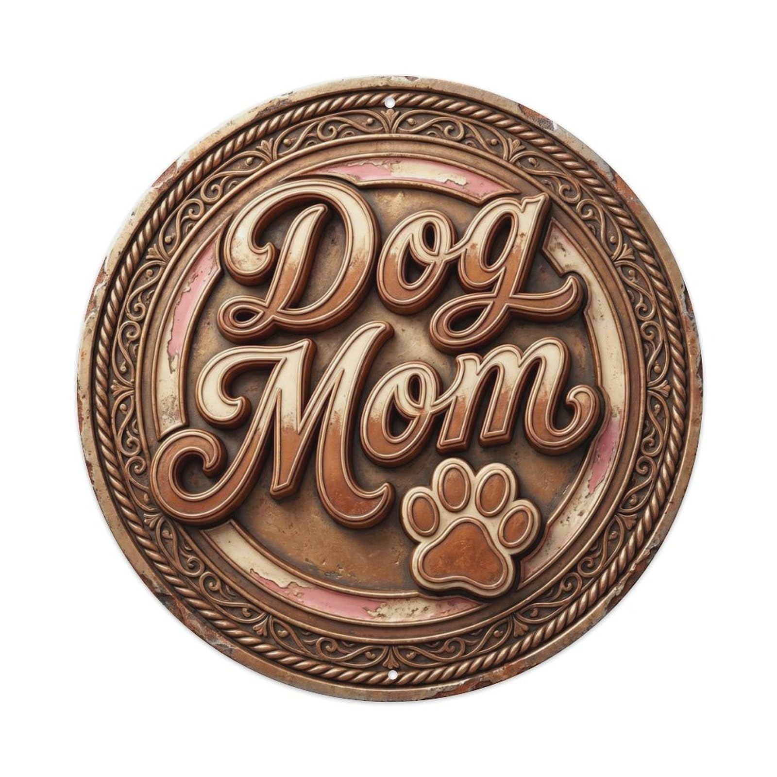 Dog Mom Classic Indoor Display Retro Slogans Vintage Metal Tin Sign Plaque Wall Decor for Cafe, Club Bar, Office, Garden Metal Poster 8x8Inch