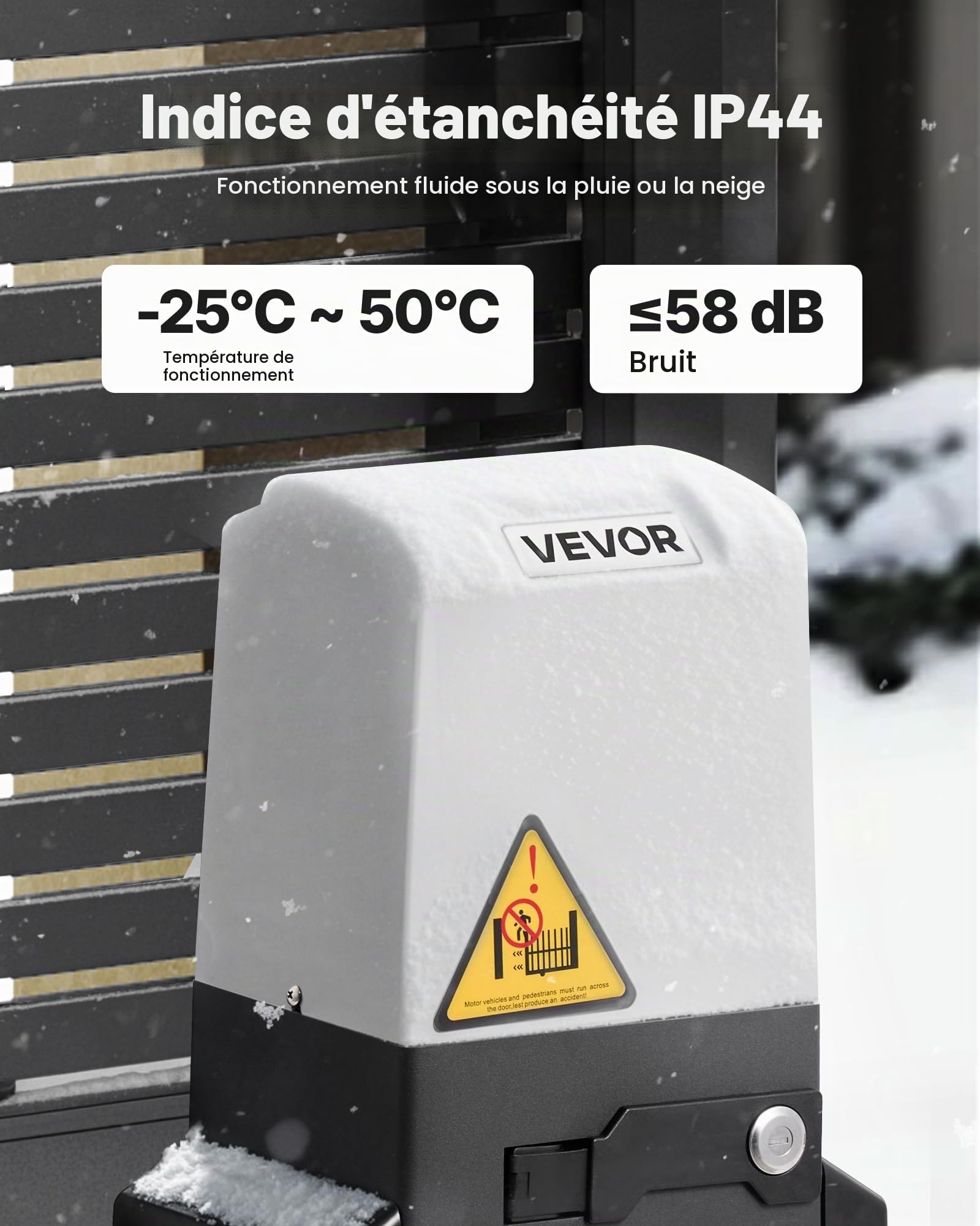 VEVOR Motorisation de Portail Coulissant, 280 W, Ouvre-portail Automatique Électrique pour Portes 25 m 816 kg, Moteur de Porte Coulissante Crémaillère Nylon, Système d'Ouverture de Portails d'Allée