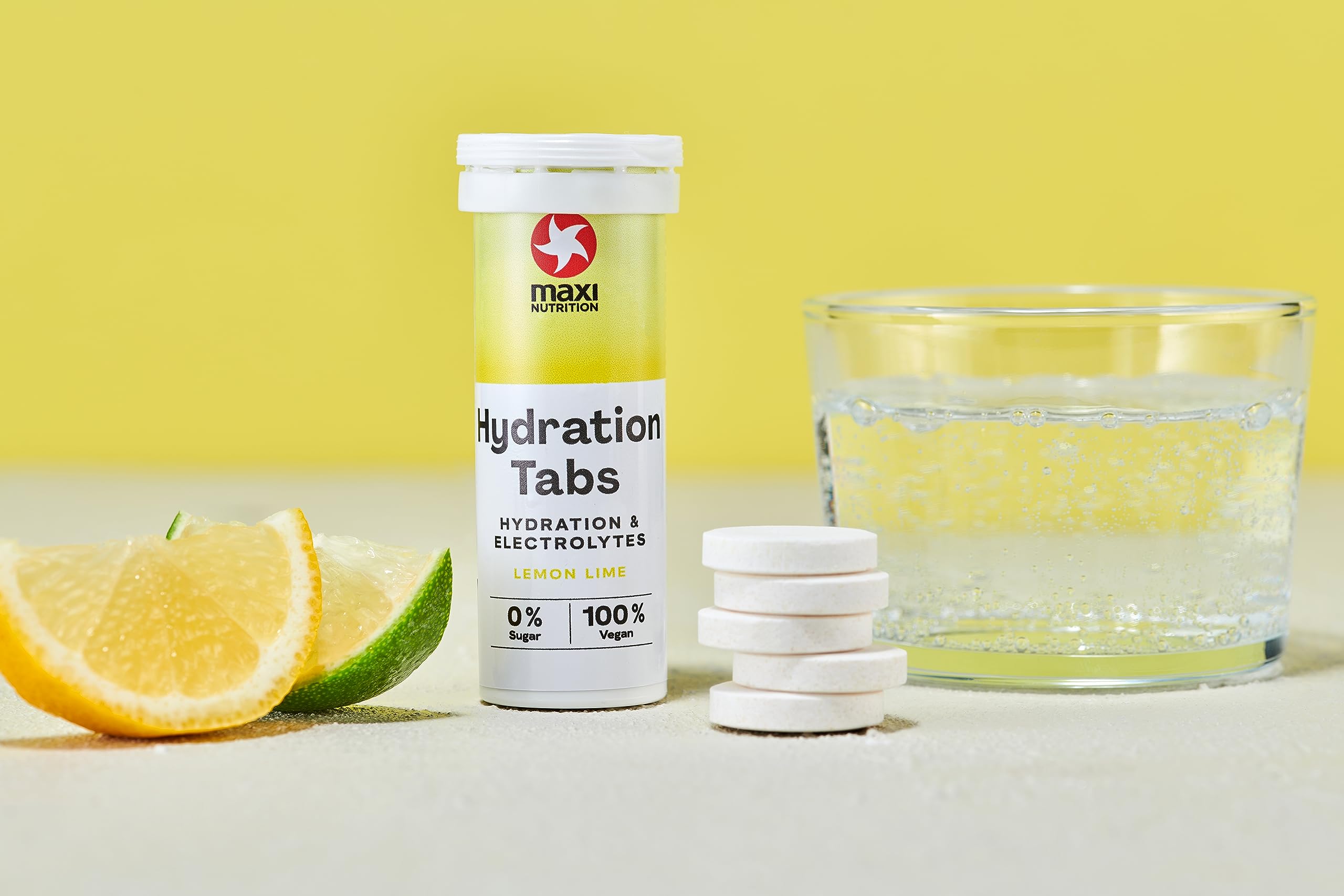 MaxiNutrition Hydration Tabs Lemon Lime Flavour (Pack of 6 x 10 Tablets Each) For Hydration & Electrolytes, Refreshing Fitness Drink, with 0% Sugar, 100% Vegan : Amazon.ae: Grocery