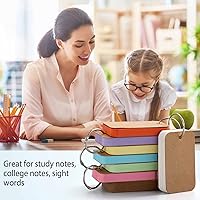 Vista 6 de Primbeeks Paquete de 8 tarjetas de índice multicolor con anillos de encuadernación, 320 hojas de tarjetas flash de 2.2 x 3.5 pulgadas, tarjetas