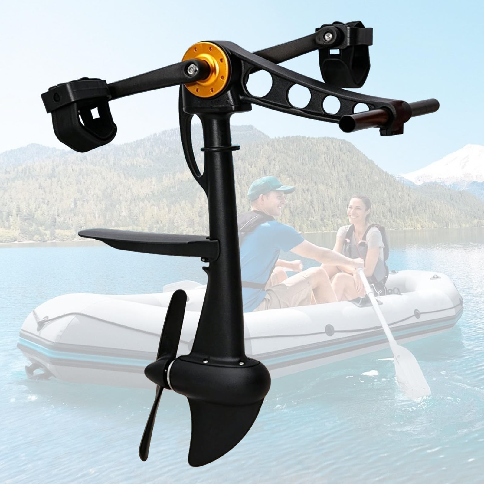 ZHLINGQ Kayak Pedal Drive Motor, Hands-Free Surfboard Pedal Drive System, Pedal Propulsion System for Kayaks, Lightweight Marine Propulsion, Replacement Power Unit for All Kayaks and Fishing Boats