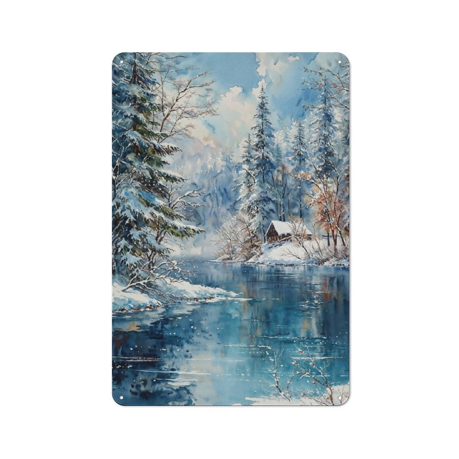 Junmoney Snowy Solitude Rustic Tin Sign 30X20cm For Café Or Home Bar, Suited To Hospitality Decor Collectors