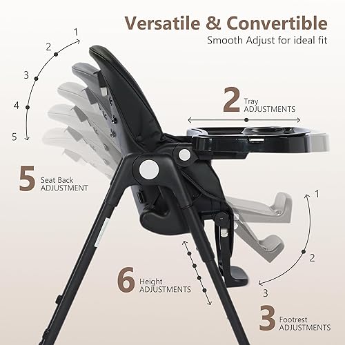 Miniatura 2 de Kinder King Silla alta para bebés y niños pequeños, se convierte en silla para niños pequeños, silla alta plegable simple para bebés, altura