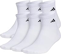 adidas Men's Superlite Quarter Socks 6-Pack - Lightweight Breathable Athletic Ankle Socks with Arch Compression Support