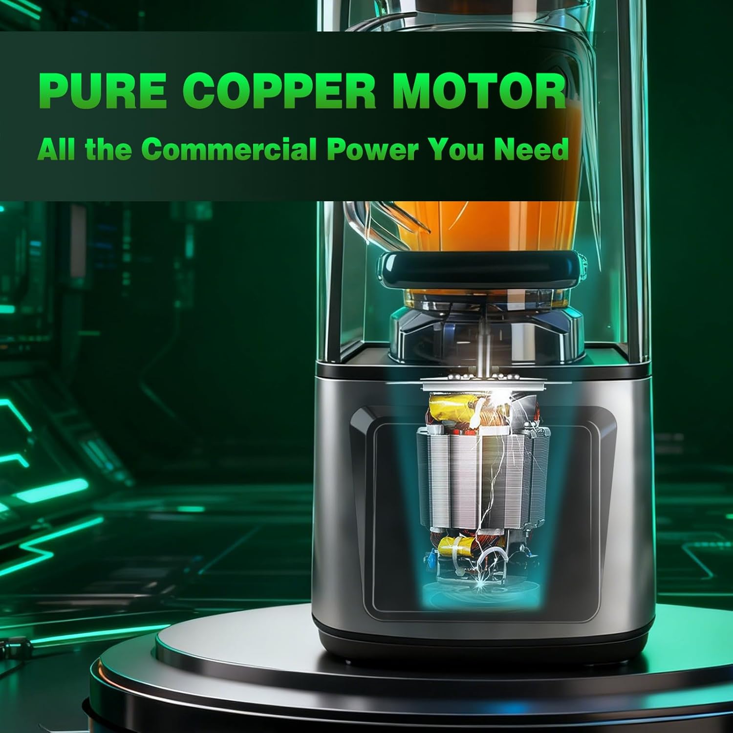 VONCI 2200W Commercial Blender With Sound Enclosure, 135OZ Large Capacity Quiet Blender For Smoothies, Heavy Duty Industrial Blenders For Restaurant, Perfect For Kitchen, Ice Crush, Milk Shake, Fruits - Image 4