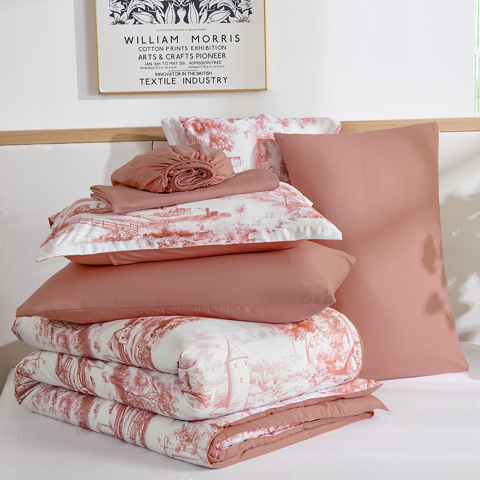 WONGS BEDDING 7-teiliges Schmusetuch-Set mit Blumenmuster in einer Tasche-YS01AB091780K7U-A