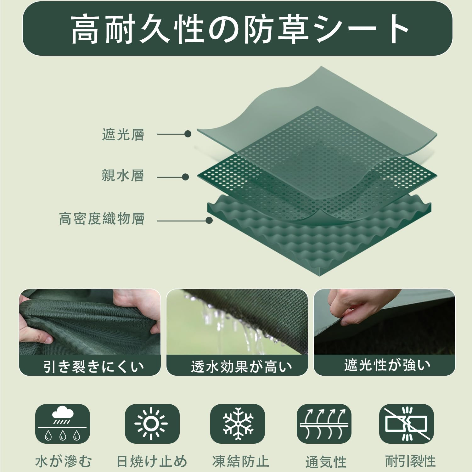 2m×50m  2セット　計100m  改良版】防草シート 除草シート ぼうそうシート Uピン杭100本と黒丸100枚付き 厚手 高密度120ｇ/㎡ 高透水 親水化剤入 高耐久 UV耐候剤配合 園芸用 農業 工事用 庭 Amazon | 【改良版】防草シート 除草シート 2m×50m ぼうそうシート 高