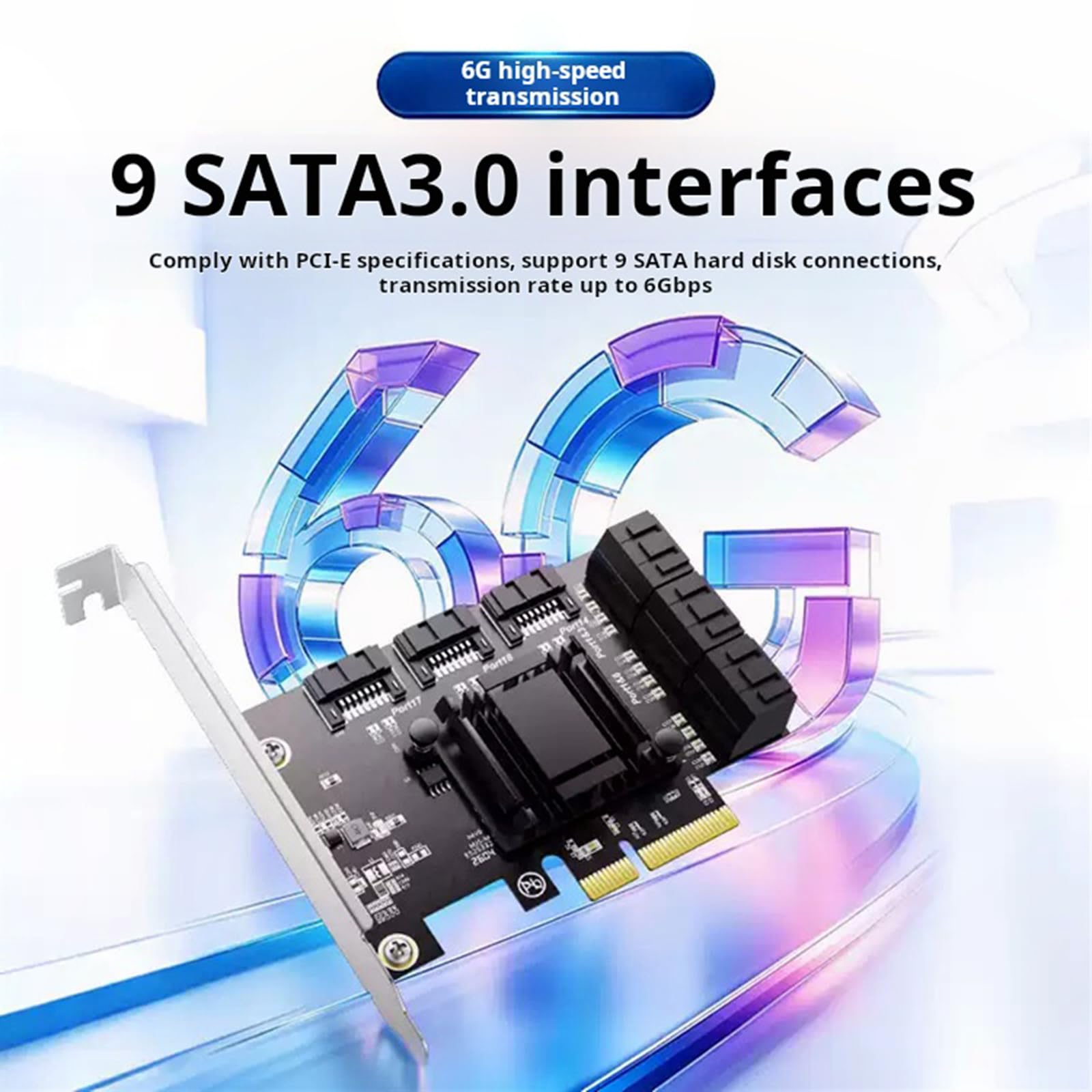 Scheda adattatore PCIE SATA3 0 a 9 porte con ampia compatibilità con velocità 6Gbps per più sistemi host adattatore per disco rigido