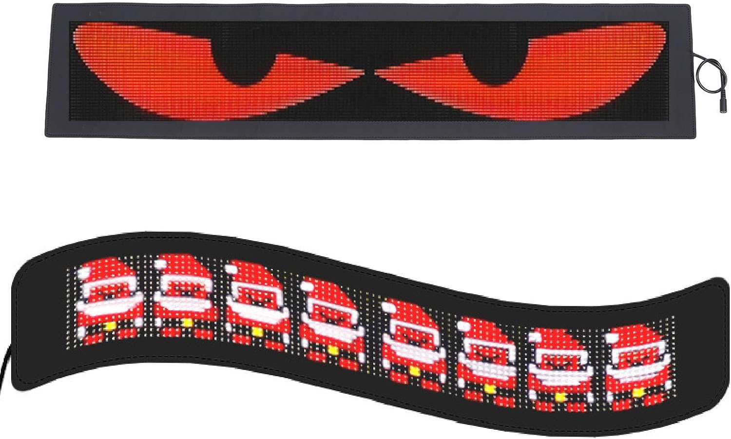32 x 192 Dot Pixel Color LED Large Size 8.46 x 40.16inch Flexible Screen Mobile LED Eye Screen Devil Eye Flexible Display Signs (US Plug)