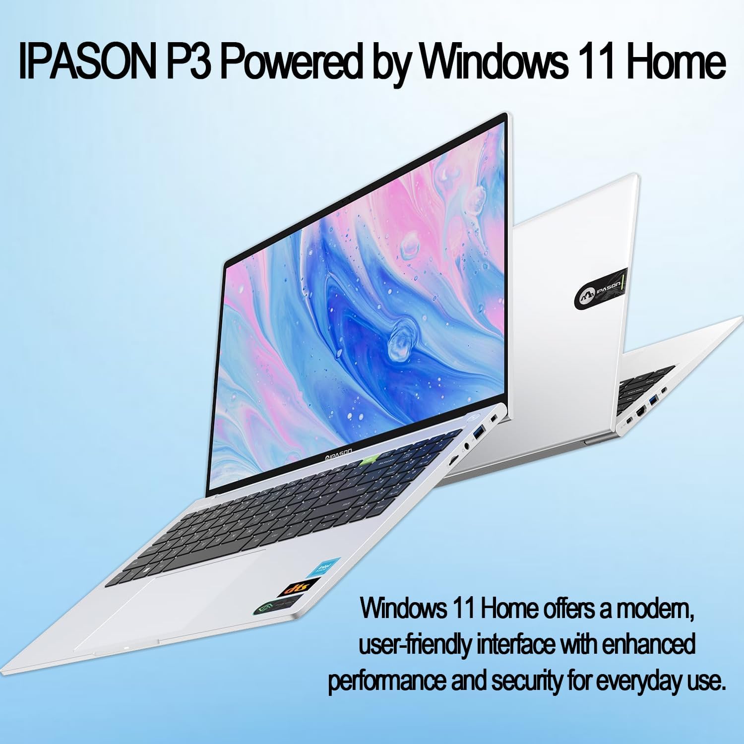 IPASON 2026 Newly Released Business Laptop, Intel Powerful Processor, 16" FHD WUXGA Anti-Glare Display, 16GB DDR5, 256GB PCIE, Backlit Keyboard, 14.5-Hour Battery Life, Windows 11 with MS 365 for Web image 5