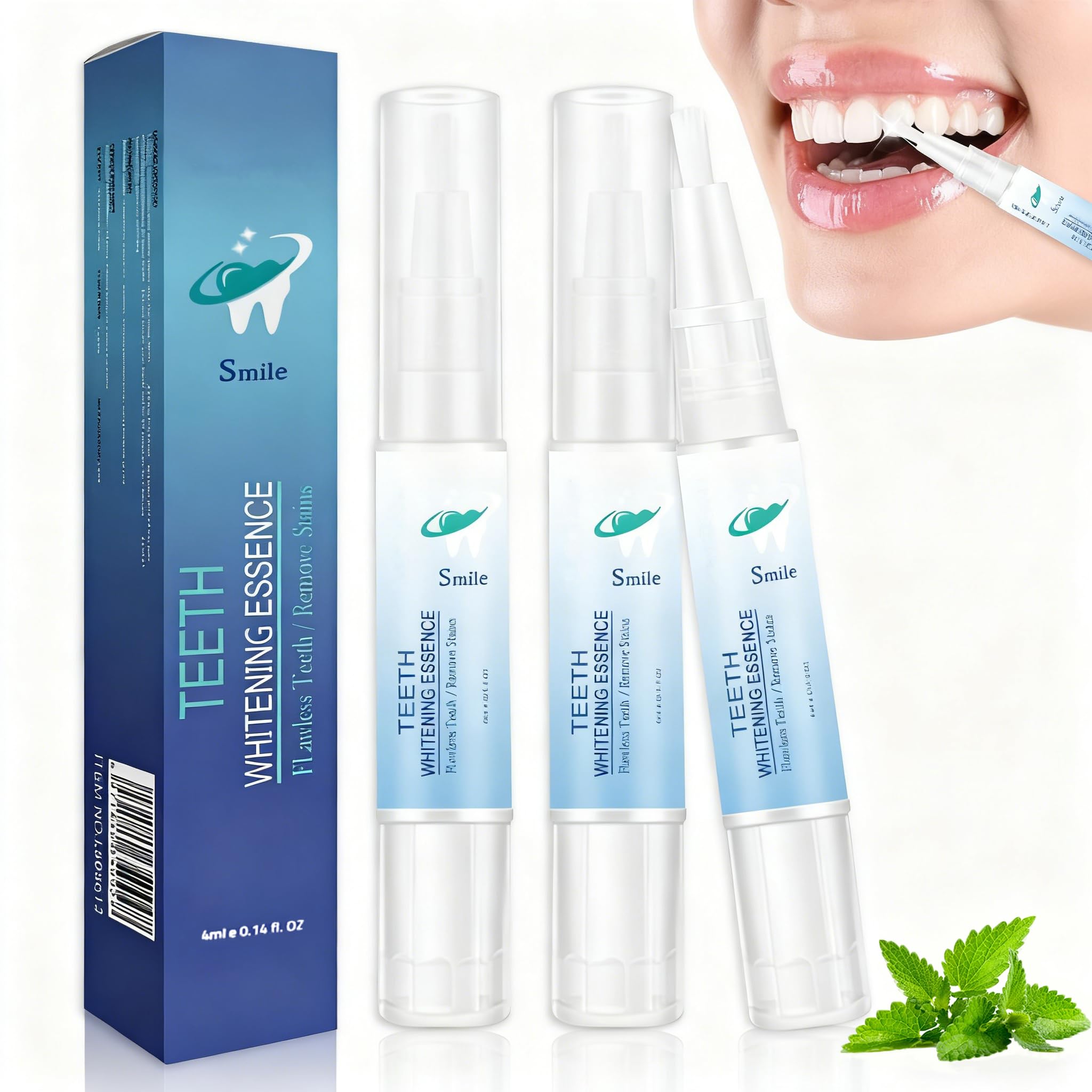 Teeth Whitening Essence Pen - Reduces Teeth Stains and Yellowing Travel-Friendly Tooth Whitening Pen with Mint Flavor Gentle