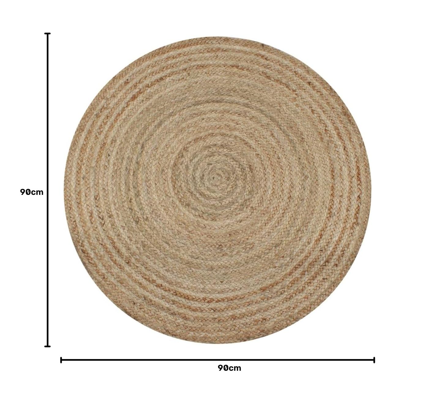 vidaXL Tappeto in Juta Intrecciata 90 cm Rotondo