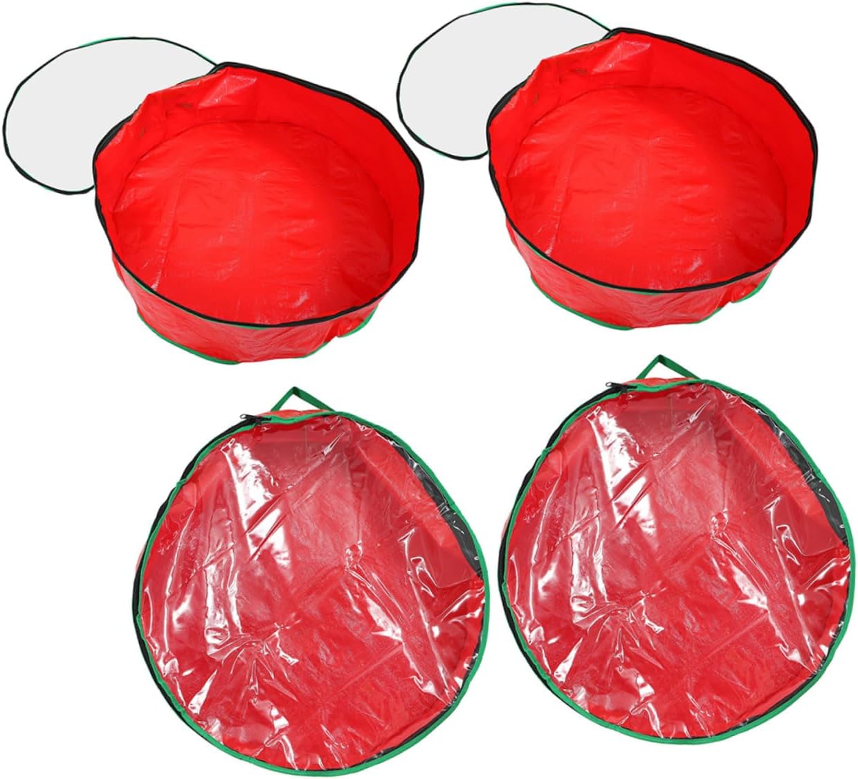 4pcs Wreath Storage Bag Transparent Garland Holder for Holiday Decoration Dust Organizer for Wreaths and Party Supplies