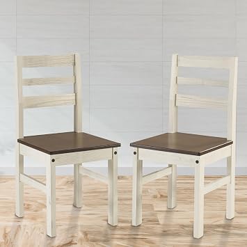 Furniture Dash - Solid Wood Dining Chair - Dining Chairs Set of 2 - Kitchen Chairs - Dining 16.06" W, 18.66" D, 39.17" H - 26.40lb White