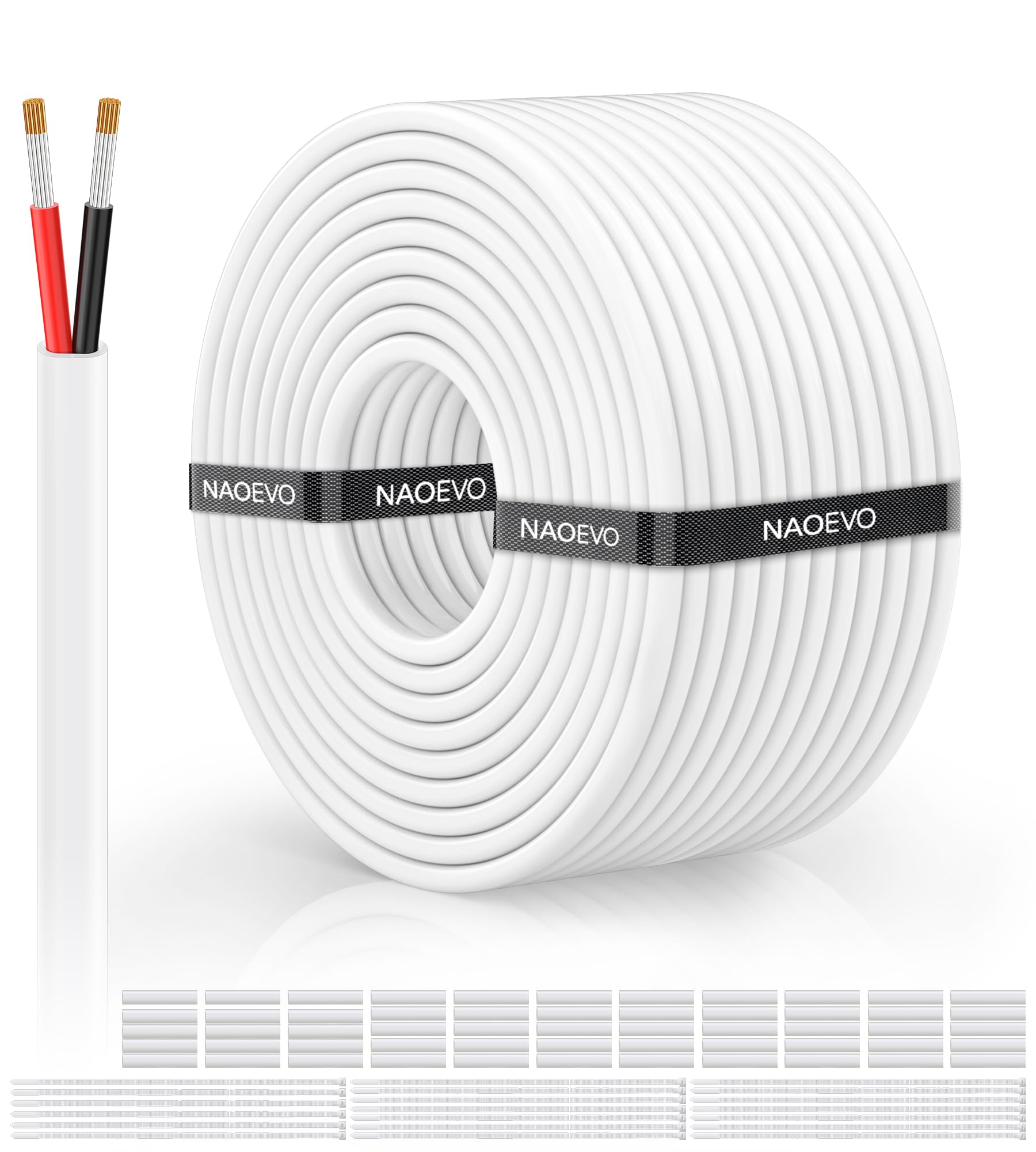 Photo 1 of NAOVEO 18 Gauge Wire Tinned Copper, 2 Conductors Electrical Wire, 100FT