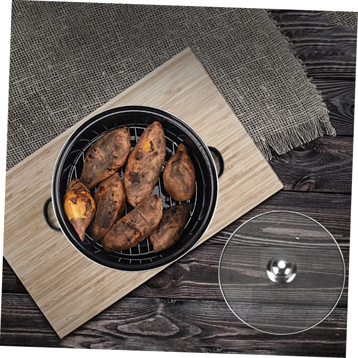 Unomor Roasting Pot Pot Strainer Lid for Cooking Baking Dish Cast Roasted Food Roasting Container for Sweet