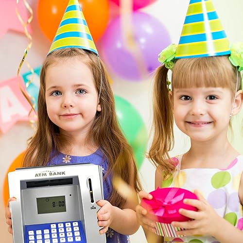 Miniatura 6 de Alcancía ATM para niños, regalo perfecto de cumpleaños para niñas de 6 a 12 años y banco de juguetes con dinero para jugar, cosas geniales para