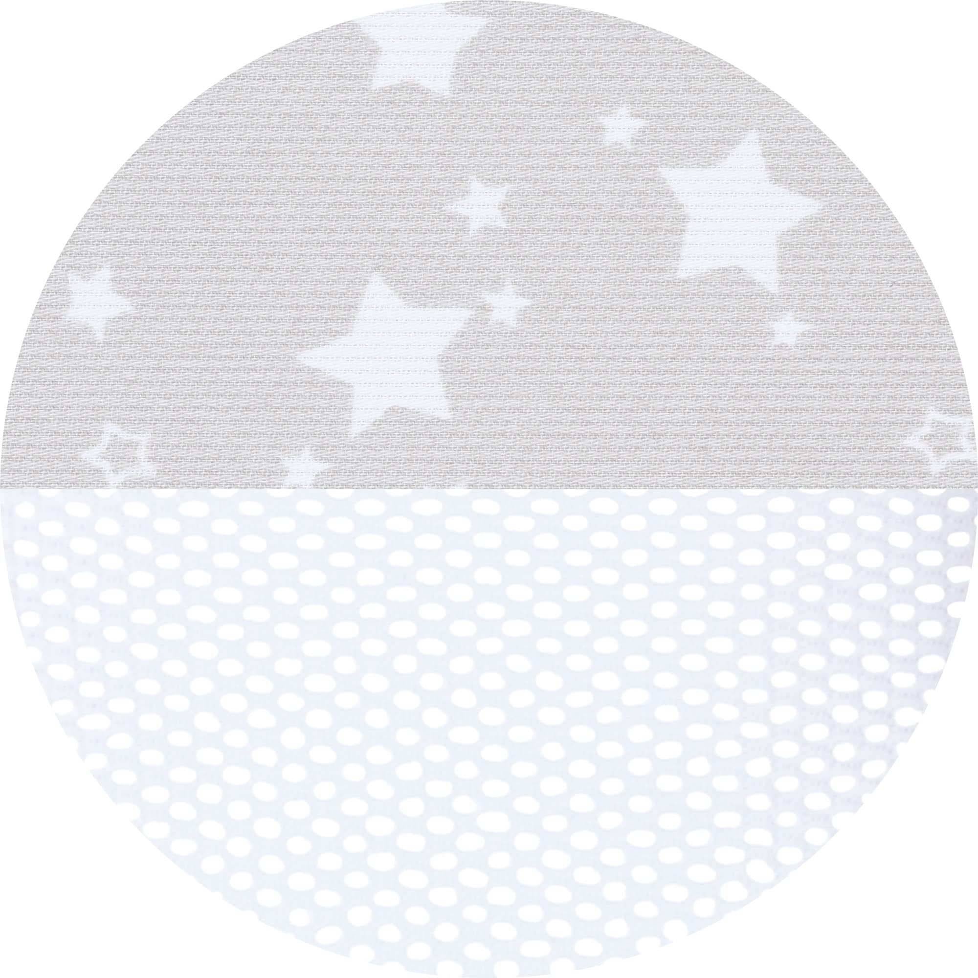 Babybay Babynest Mesh-Piqué Suitable For Model Maxi, Boxspring, Comfort And Comfort Plus, Pearl Grey Stars White - 200 g