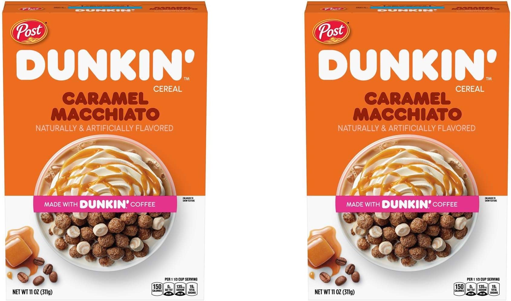 Dunkin Caramel Macchiato Breakfast Cereal, 11 Ounce Pack of 2