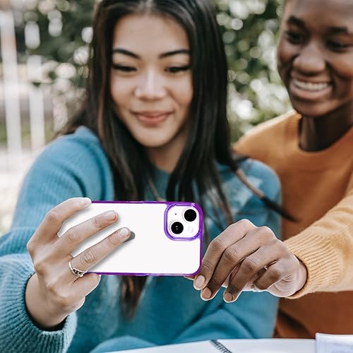 Vista 27 de JJGoo Compatible con iPhone 14 Plus Funda transparente, transparente a prueba de golpes, delgada, antiarañazos, carcasa protectora de policarbonato