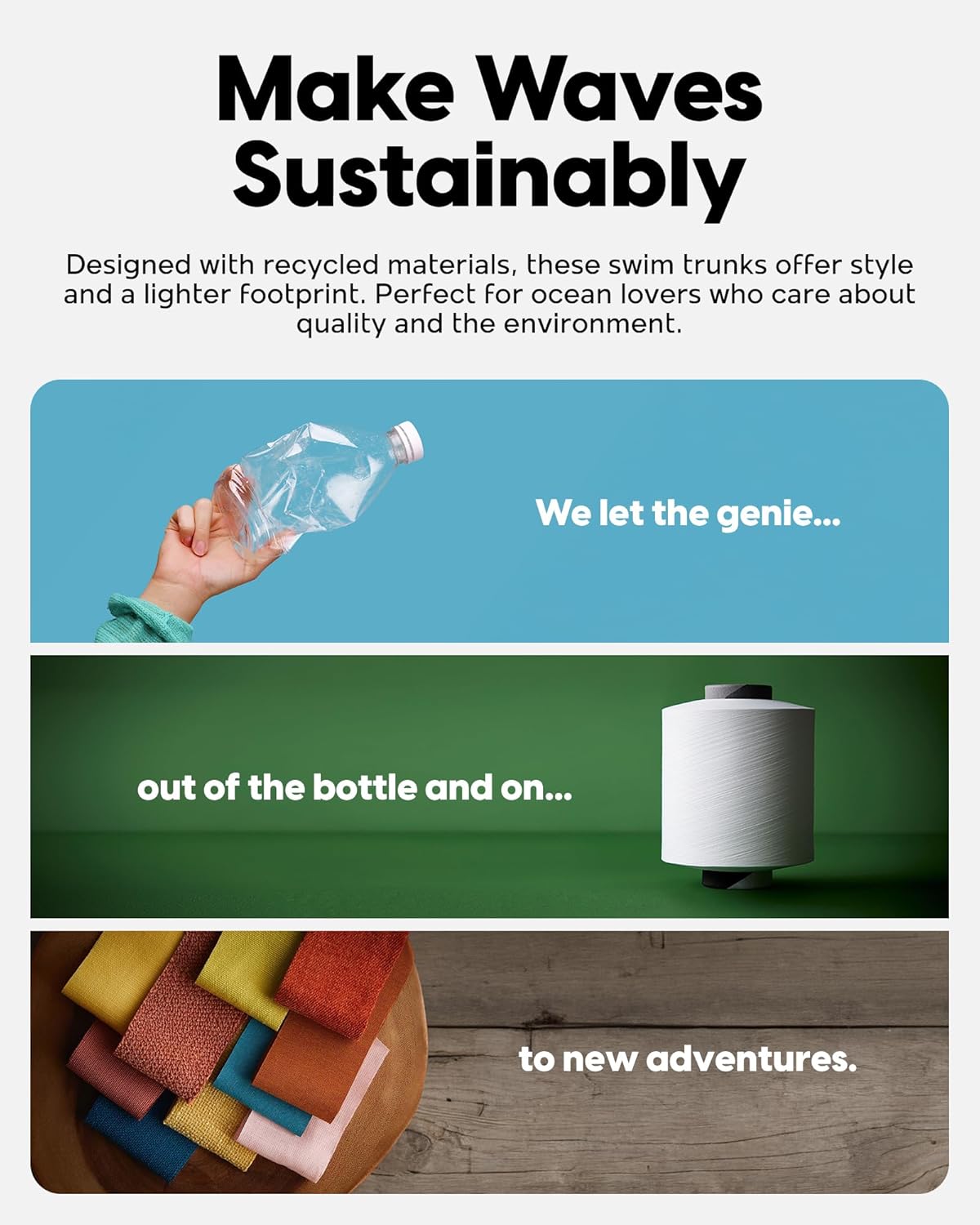 maamgic Men's Swim Trunks 5.5 inch Recycled Beach Shorts with Compression Liner Quick Dry Swim Shorts Zipper Pockets - Image 6