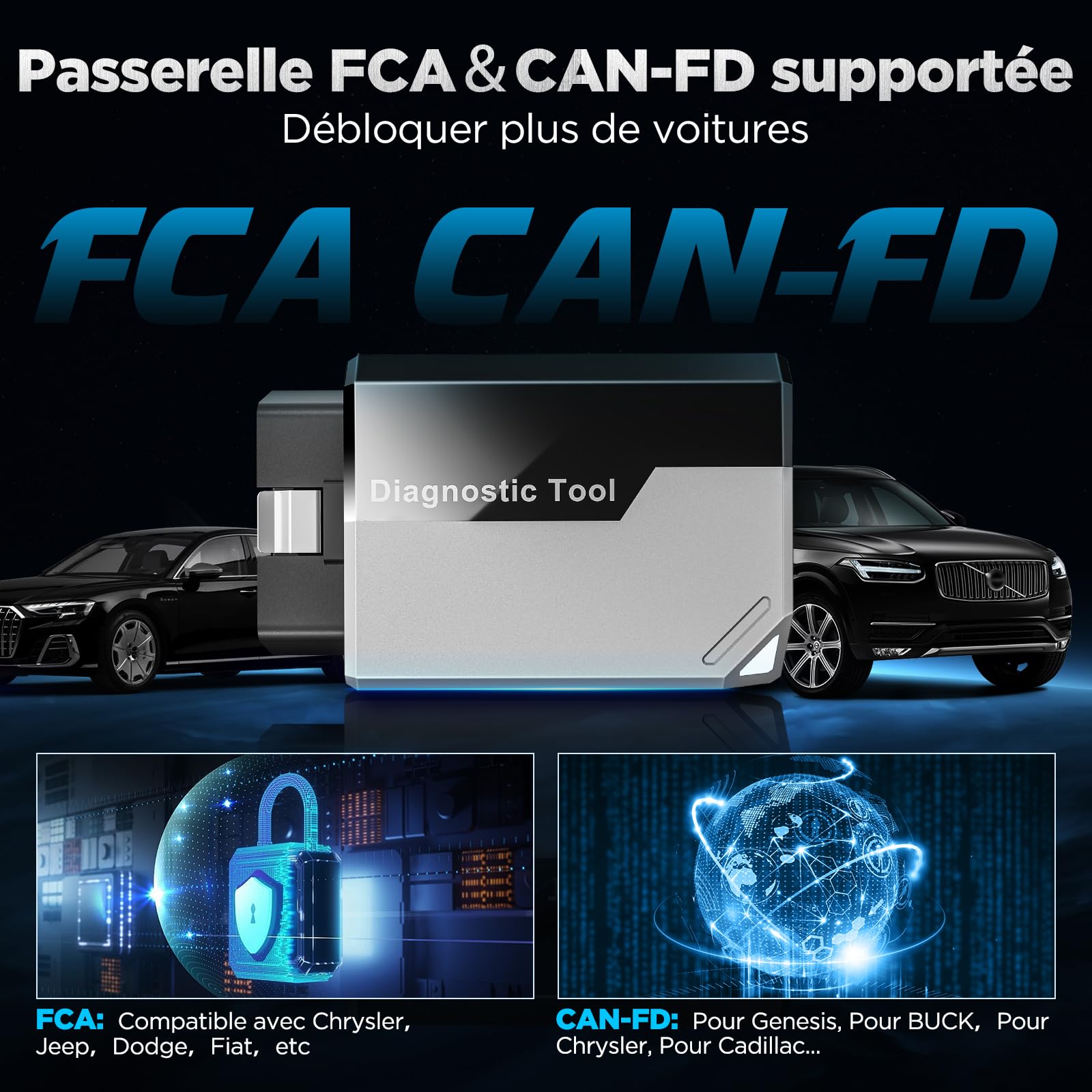 KINGBOLEN Ediag Elite OBD2 Diagnostic Français, Valise Diagnostic Auto avec Test Actif, 15+ réinitialisations, Outil de Diagnostic de Voiture pour Tous Les systèmes, Mise à Jour Gratuite à Vie