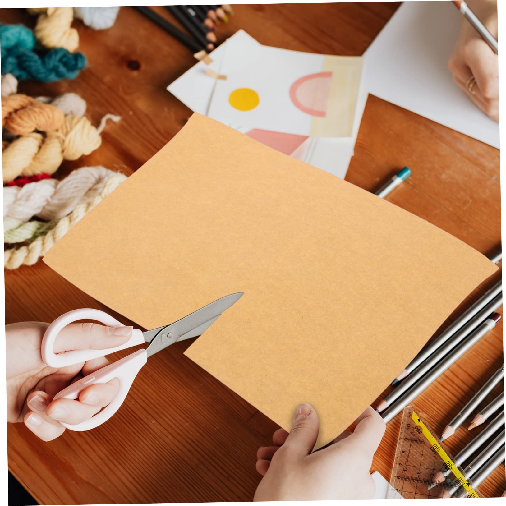 Papier Autocollant pour Étiquettes A4 100 Feuilles en Papier Kraft