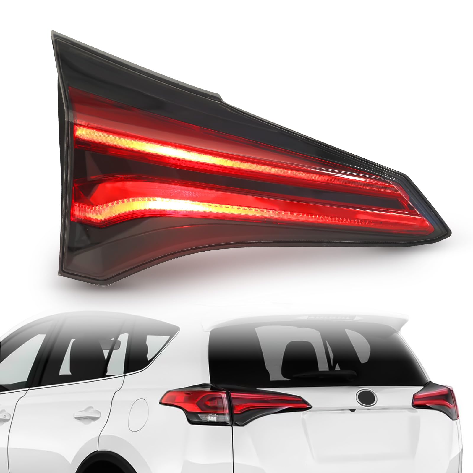XGWZ Led Tail Light Compatible With 2016 2017 2018 Toyota RAV4 Outer, Replace for 81550-0R061 81560-0R061 (Left, Driver Side, Inner)