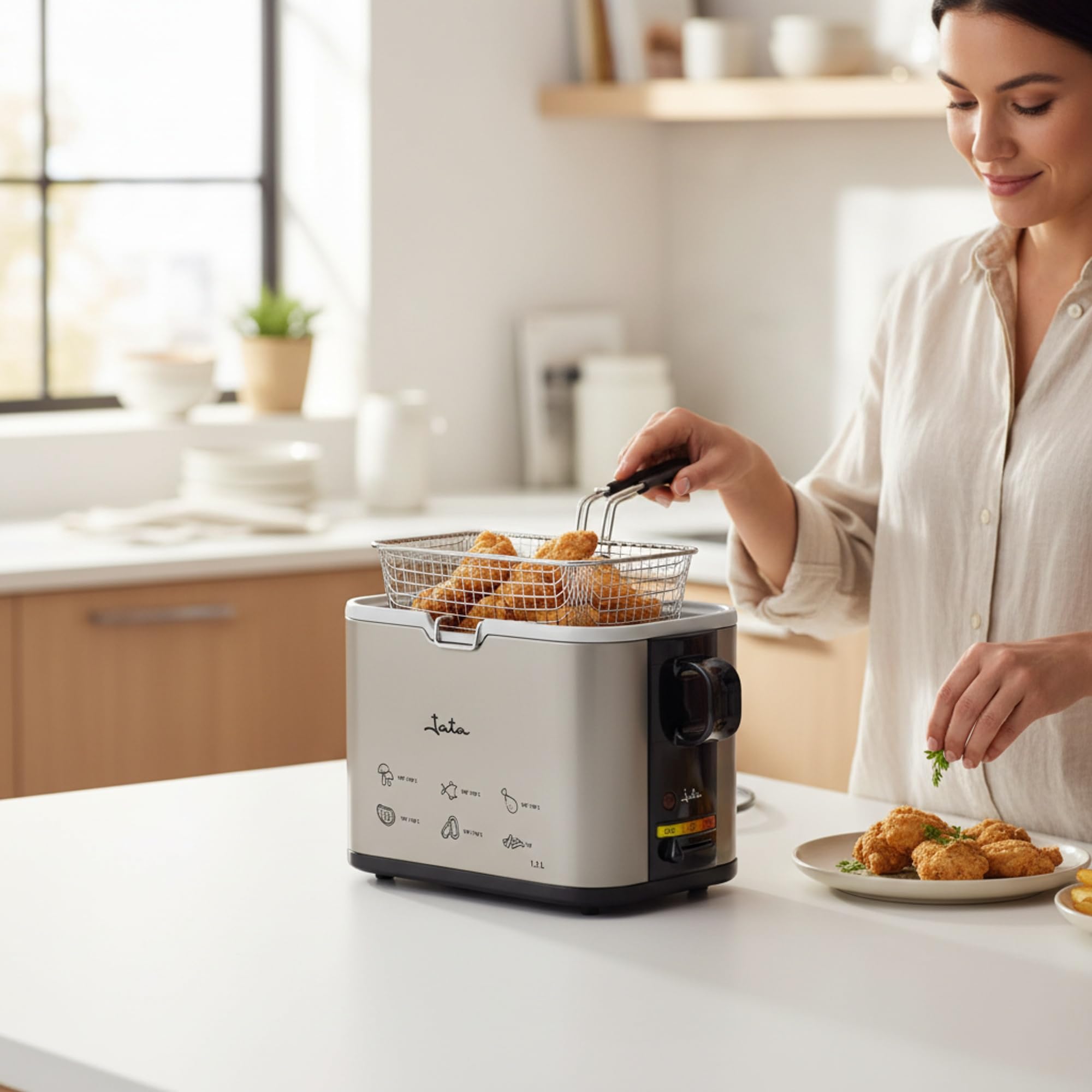 Jata - FR326E - Friteuse, 1000 watts, Couleurs Noir / Argent, 1.3L