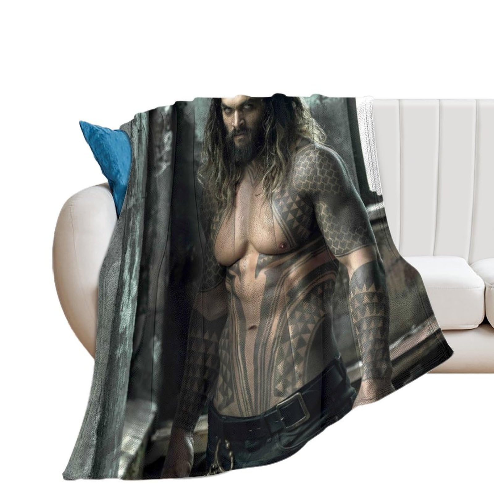 Anningbo White Jason Momoa Blanket Super Soft Throw Blanket Silky Flannel Lightweight For Sofa, Bed Blanket All Season Use 40""*50"" （100 * 130Cm）