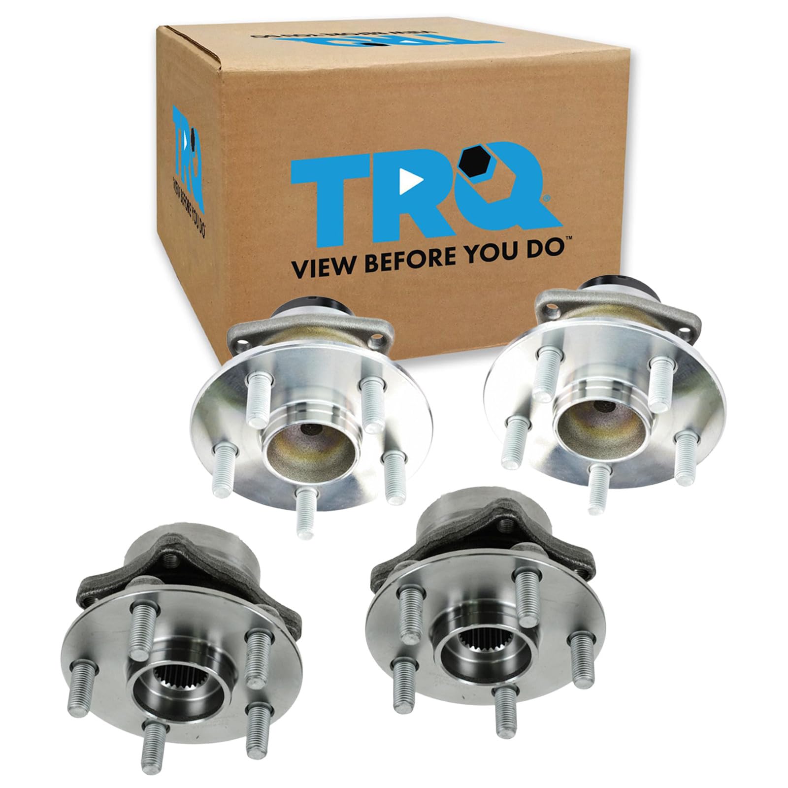TRQ 2 Piece Front Rear Wheel Bearing &amp; Hub Assembly Set