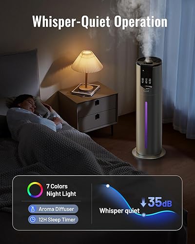 Miniatura 5 de 8L Humidifiers for bedroom, Humidifiers large room up to 500 sq ft, Easy to Clean Humidifier with Washable Parts, Ultrasonic Cool Mist Humidifier
