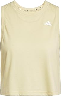 تيشرت رياضي بدون أكمام من تشكيلة اسينشالز بقصة مربعة للتمارين الرياضية للنساء من اديداس
