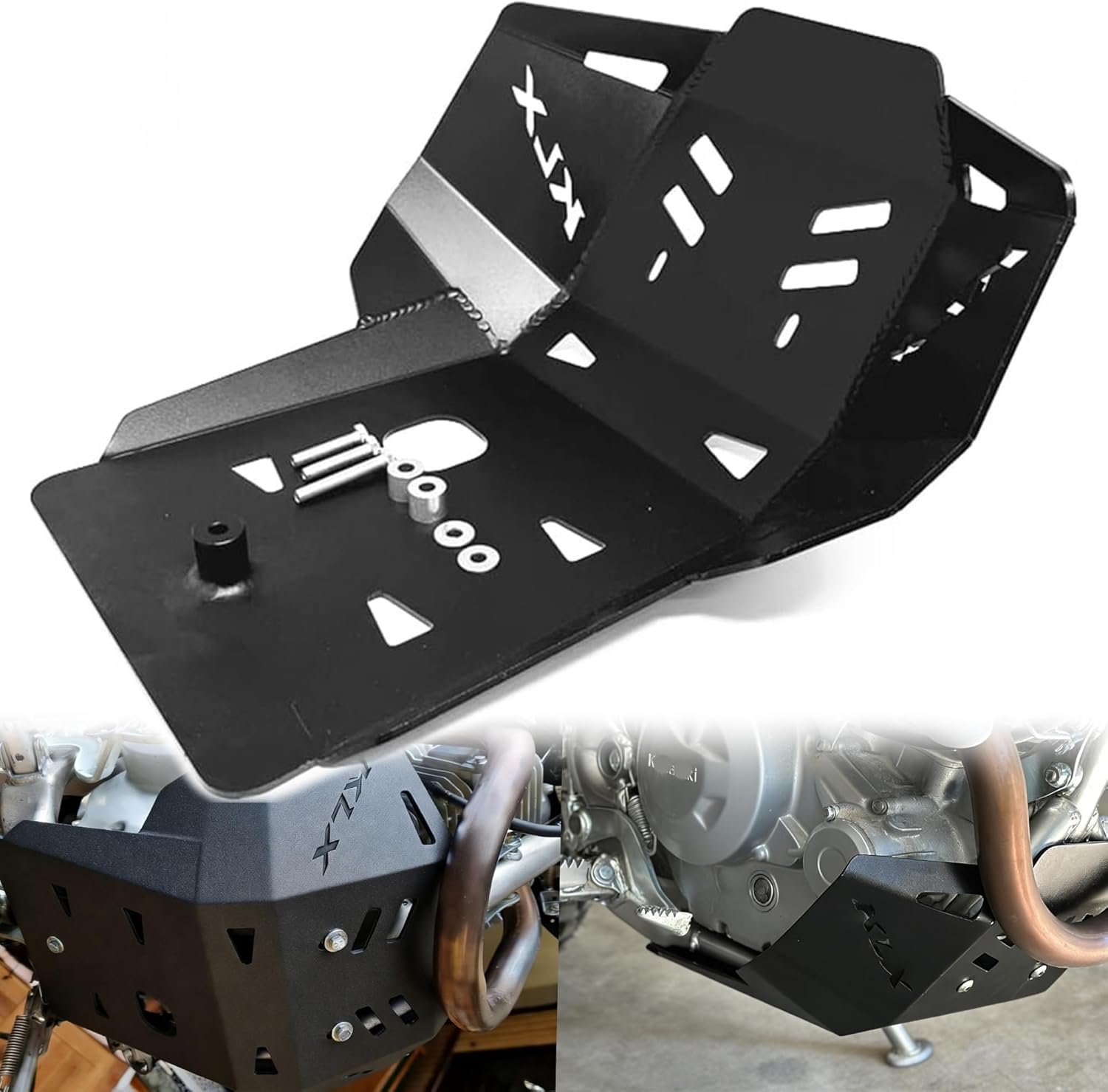 KLX230/L/R/S Front Skid Plate Engine Guard Protector Cover Compatible with Kawasaki KLX230L/KLX230R S 2020-2024,KLX230 2020-2022 KLX230S 2022; KLX230R 2020-2024 (Black)