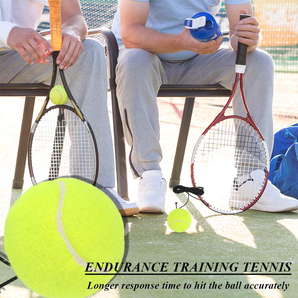 TIMESETL Balles de Tennis avec Corde 3 Pcs, Balle d'entraînement Élastique pour Adultes Débutants