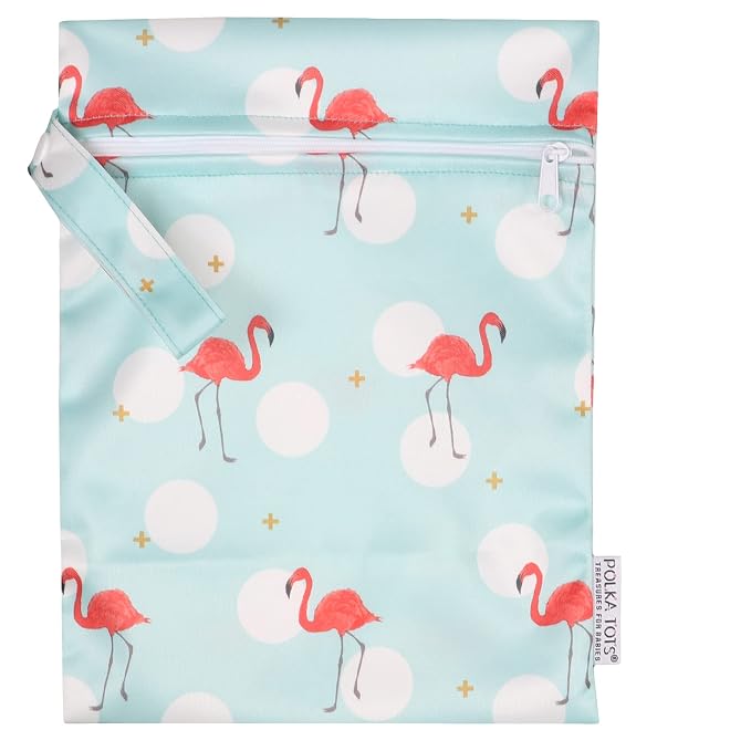 Polka Tots Waterproof Wet Bag Pouch with Zipper (Owl)