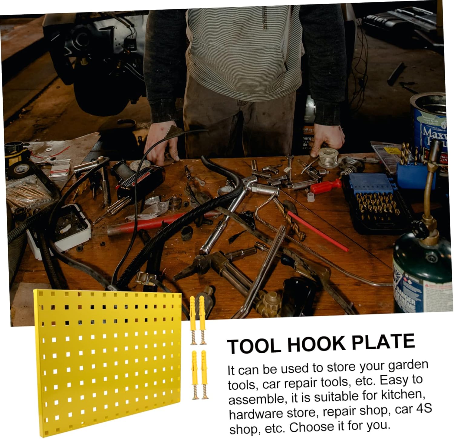 1pc Pegboard Storage Shelf Galvanized Steel Tool Organizer for Garage Multi-Functional Hanging Board for Tool Organization Storage