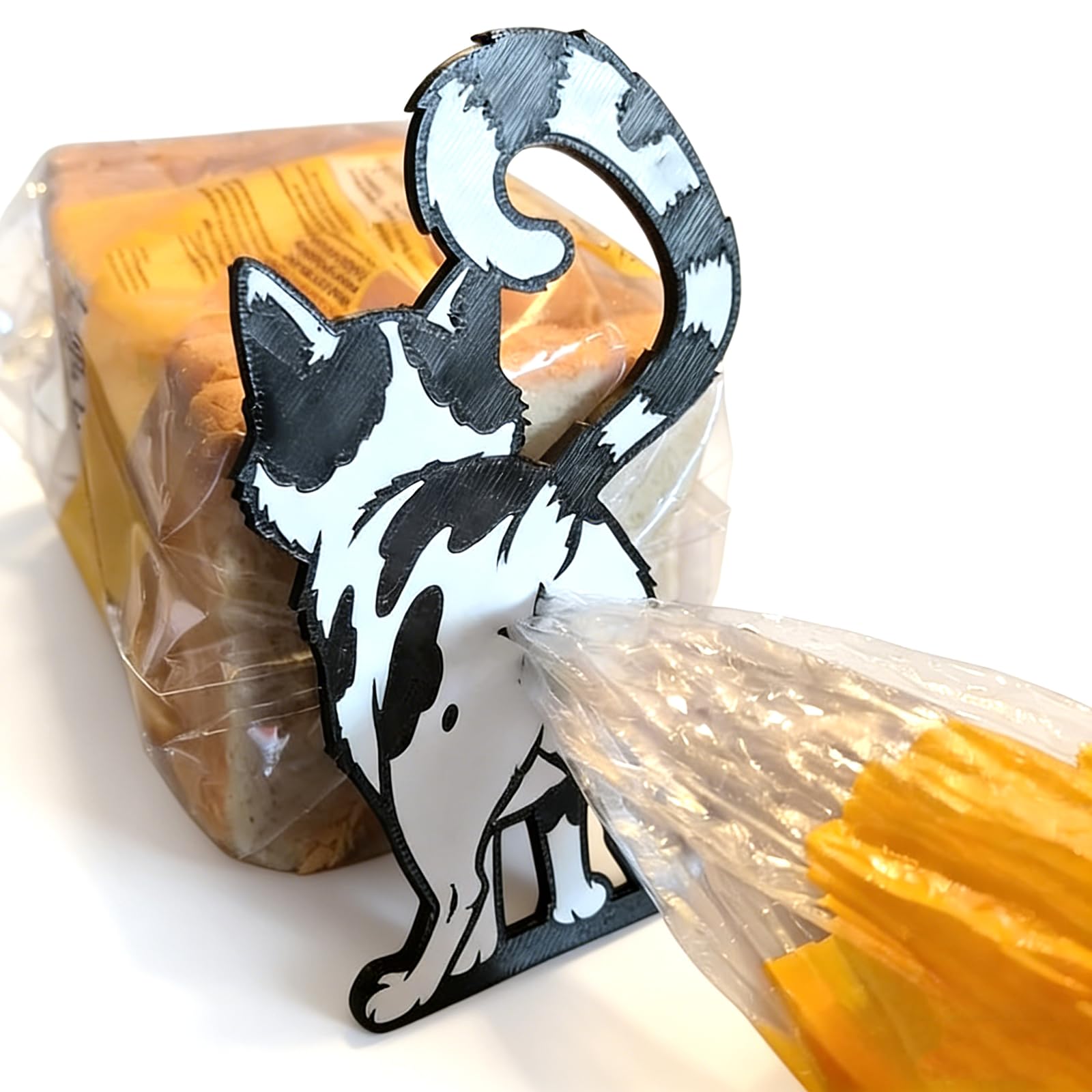 Maxtonser Funny Printed Cats Dog Butt Shape Bread Bag Clip Keep Snacks Freshness Polylactic Acid Kitchen Sealer Clip For Chip Cere