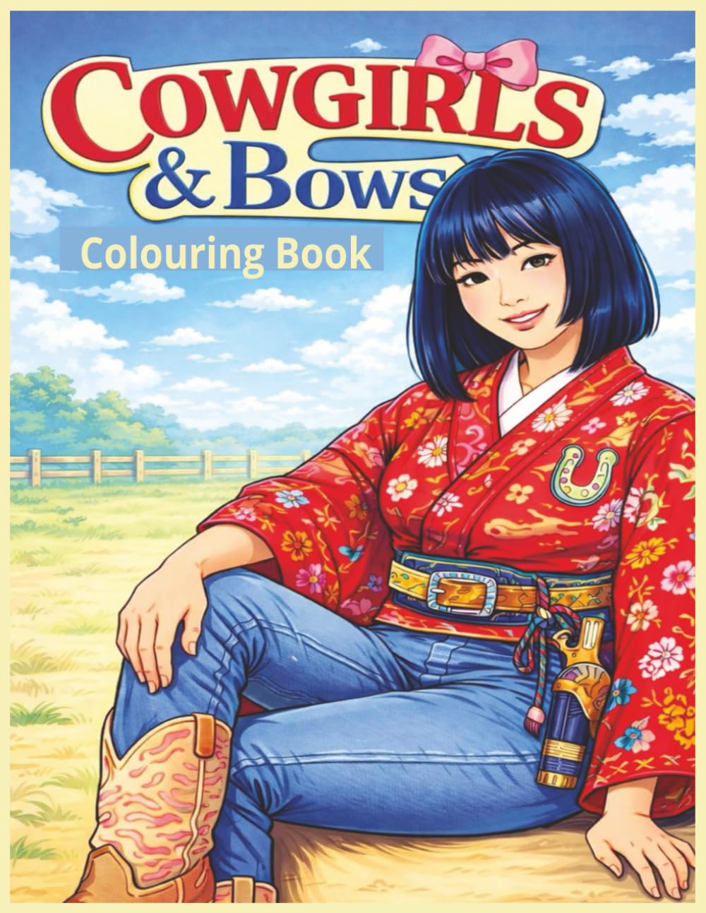 Cowgirls & Bows Colouring Book: Diverse Beauties | Stylish fun cute coloring |