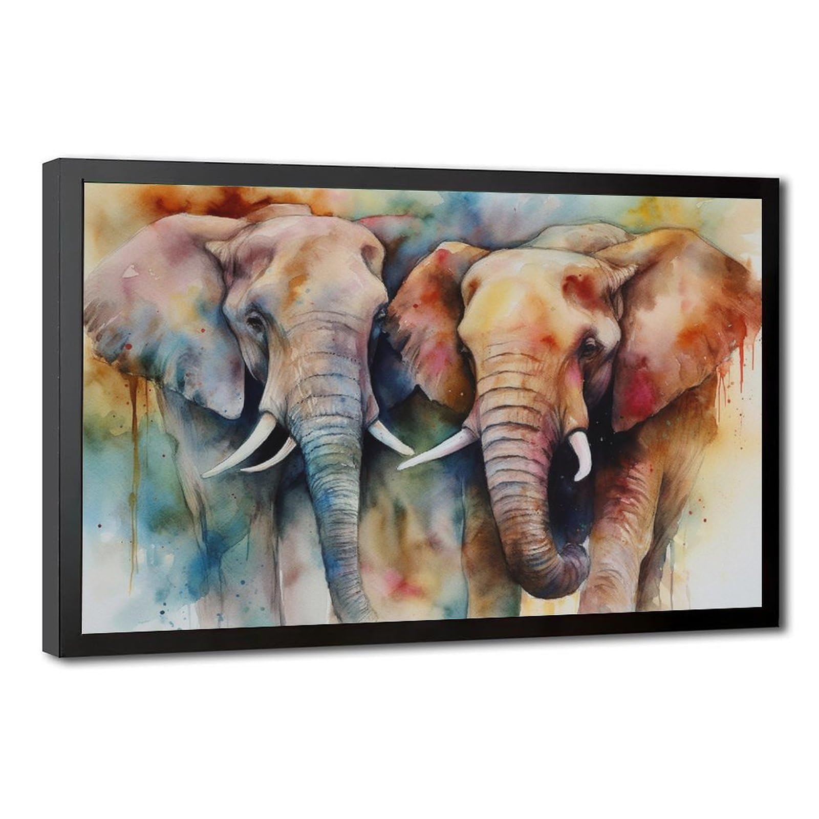 Bareronor Watercolour Elephant Poster Canvas Poster Bedroom Decor Landscape Office Room Decor Gift 12" L X 18" W