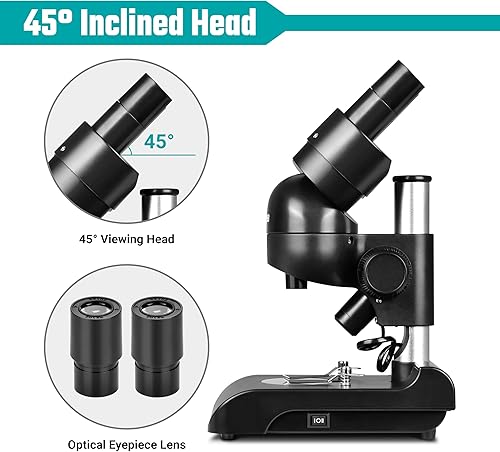 Miniatura 5 de ESSLNB Microscopio estéreo binocular montado, microscopios, microscopio biológico portátil con oculares WF10x, objetivos 3X, aumento 30X,