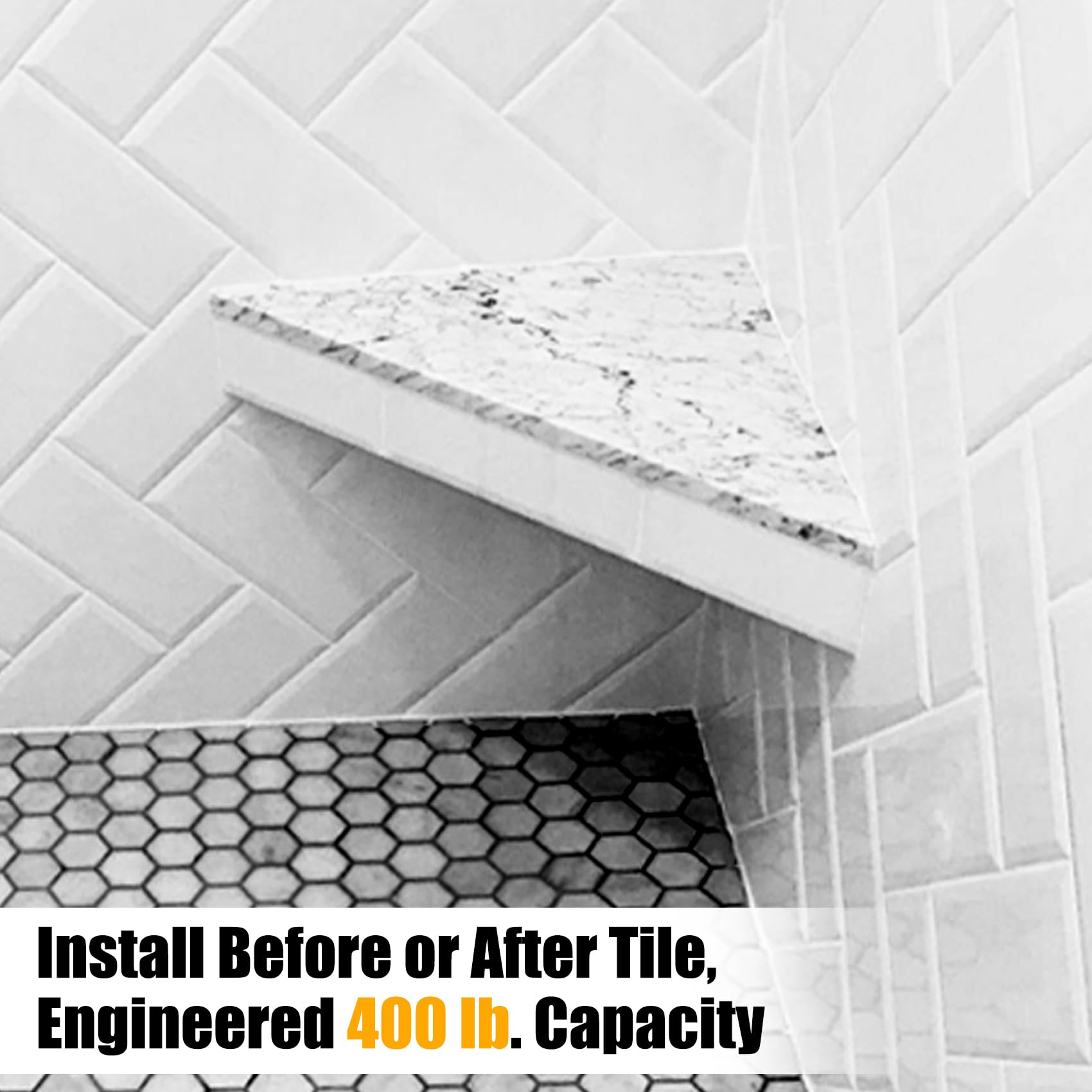 21.5"x21.5"x30" Triangular BetterBench,Goof Proof Shower, Shower Seat