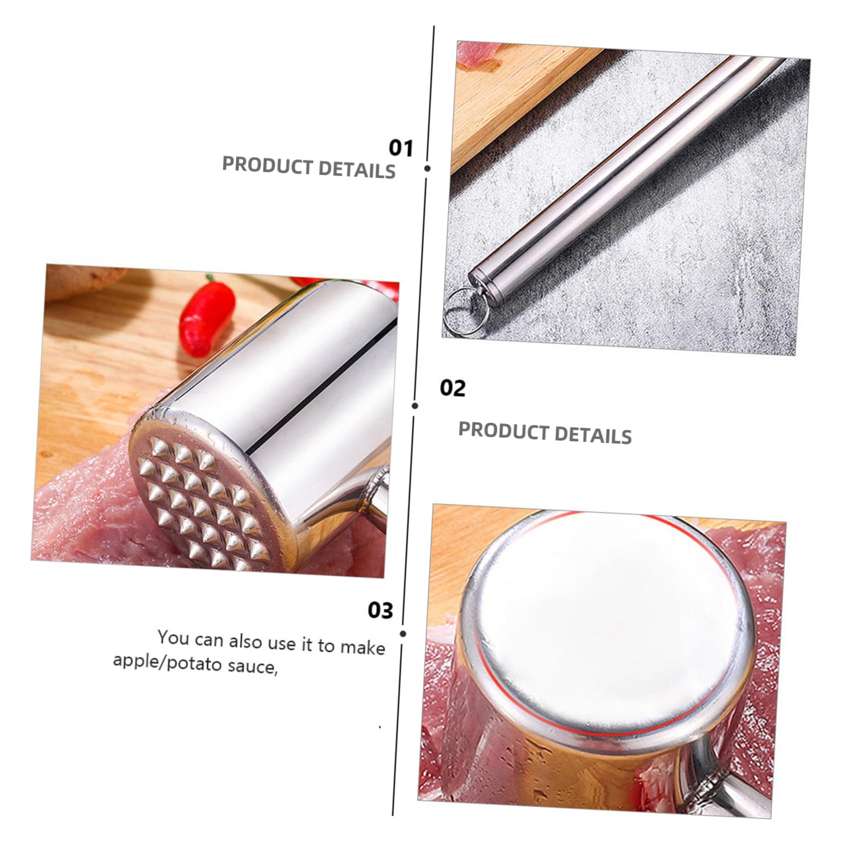 2stücke Fleischzartmacher Praktische Küchenhelfer Für Steak Und Hähnchen Ergonomisches Design Leicht Zu Reinigen Für Hausgebrauch