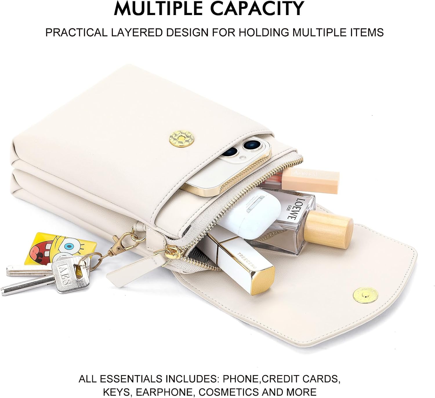 Peacocktion Small Crossbody Bags for Women Travel Cell Phone Bag Wallet Purses with Adjustable Strap Trendy - Image 4