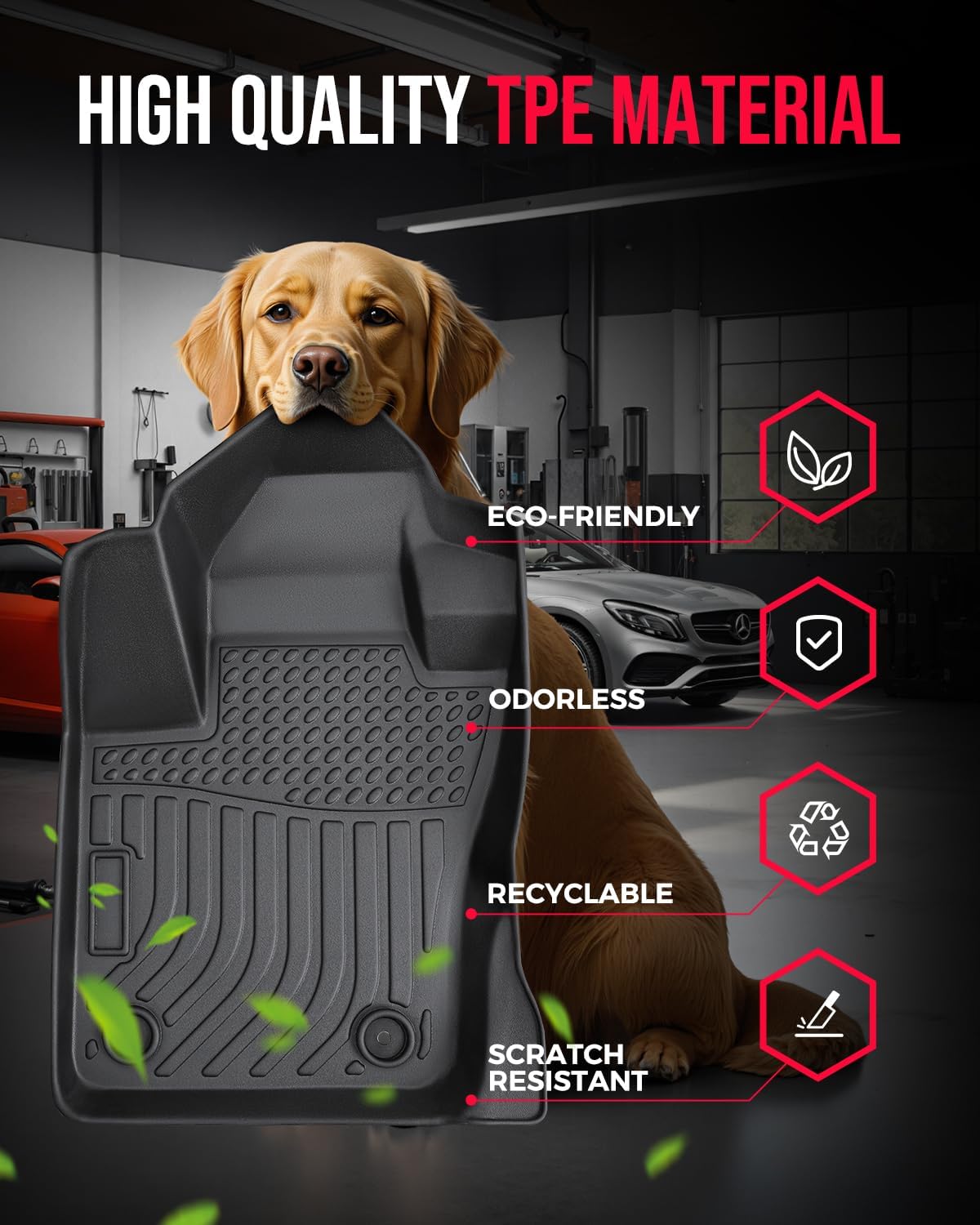 DiffCar® for Jeep Renegade Floor Mats & Cargo Liner 2023 2022 2021 2020 2019 2018 2017 2016 2015, All-Weather Rubber Front Rear Trunk Carpet for Renegade Car Accessories, 4PCS TPE Balck (Not for Sport