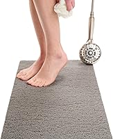 Vista 154 de ENKOSI Alfombra antideslizante para ducha y baño Loofah - Comodidad acolchada suave - Sin ventosas para bañeras lisas o texturizadas - Drenaje