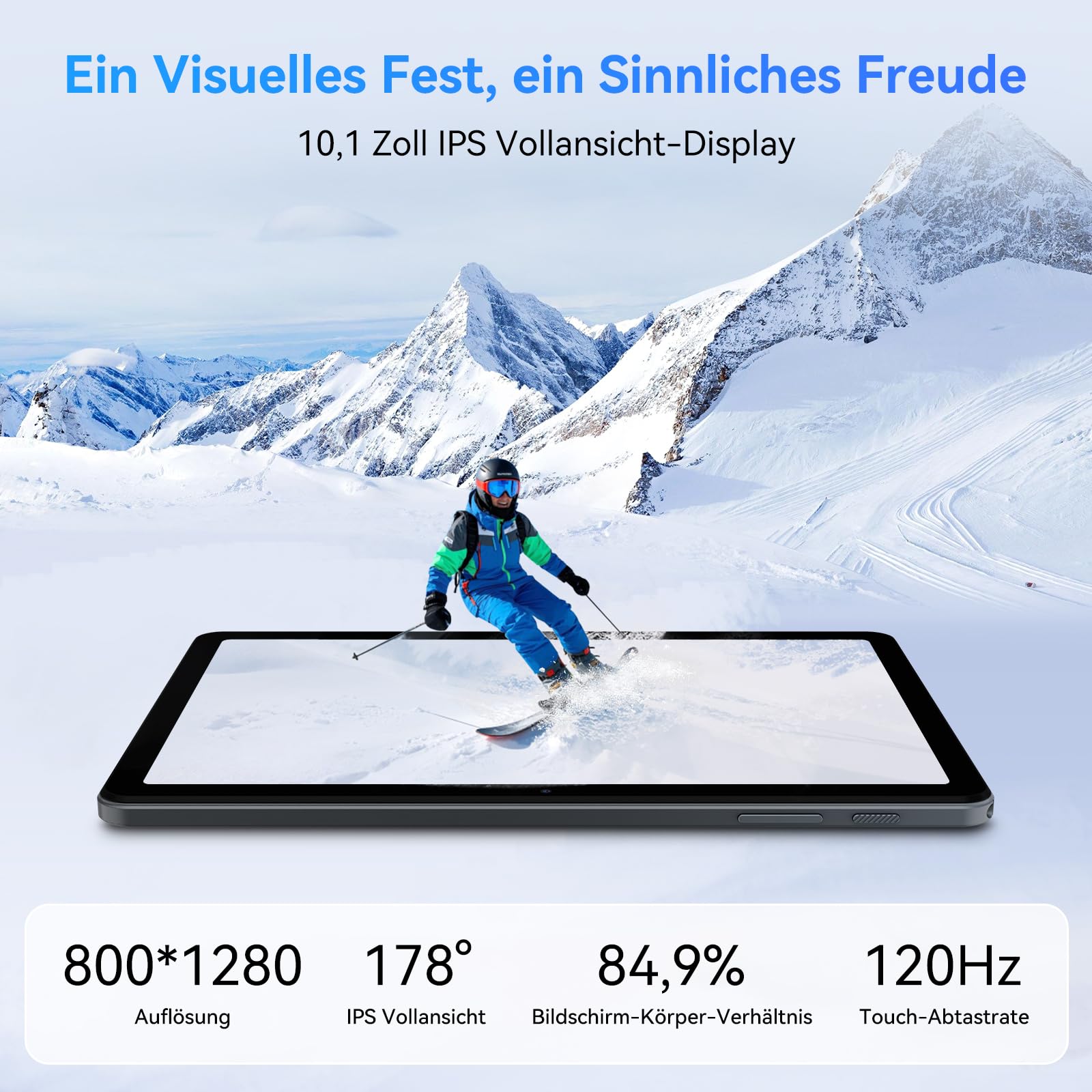 TABWEE Tablet mit Tastatur und Stift, 18GB RAM+128GB ROM (2 TB TF) | Ideal für Schule und Studium, 10 Zoll Tablet, Android 15, 6000mAh, Gemini AI , GPS, Face ID (4 Jahre Garantie)