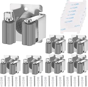 6 Besenhalter Wandhalterung Edelstahl Schwarz Für Garage & Küche