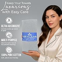 Vista 44 de DAN RIVER Juego de 4 toallas de baño, 27 x 54 pulgadas, 100% algodón, más grandes y ligeras, de secado rápido, súper suaves y absorbentes, toallas