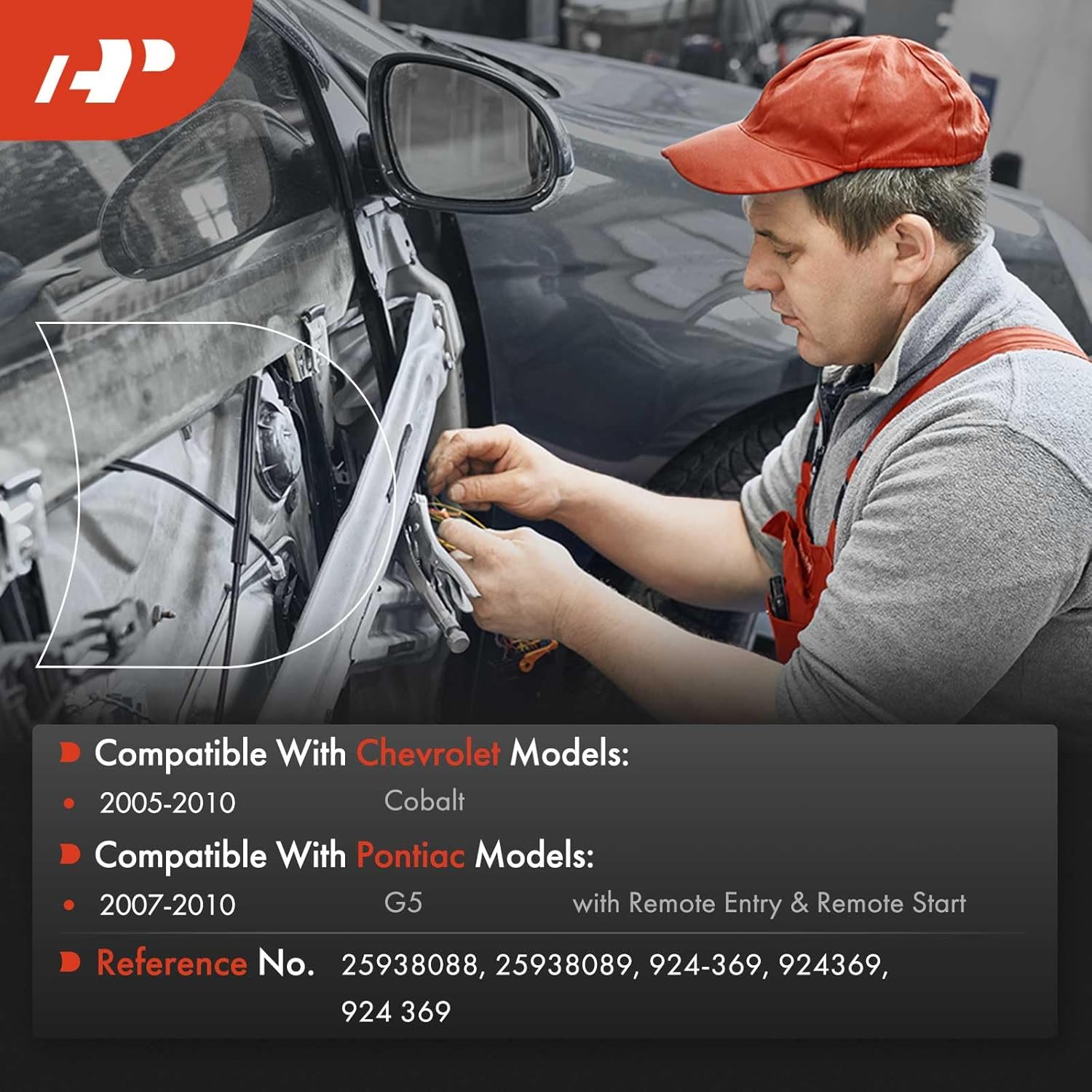 A-Premium 22.08 Inch Door Latch Release Cable Compatible with Chevrolet Cobalt 2005-2010 & Pontiac G5 2007-2010, Front Left & Right, 2-PC